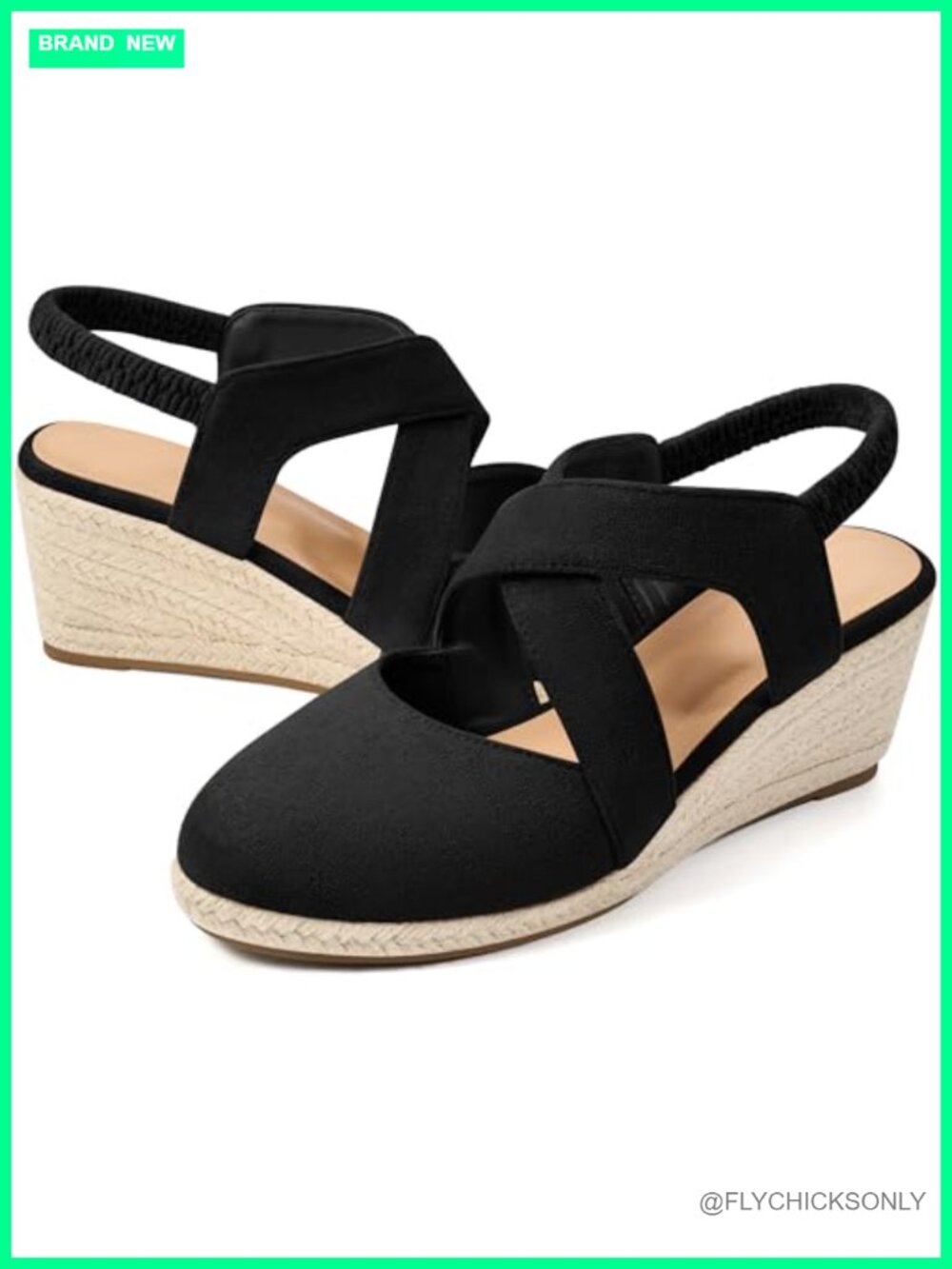 HARENCE Women's Closed Toe Espadrille Wedge Sandals Adjustable Ankle Strap